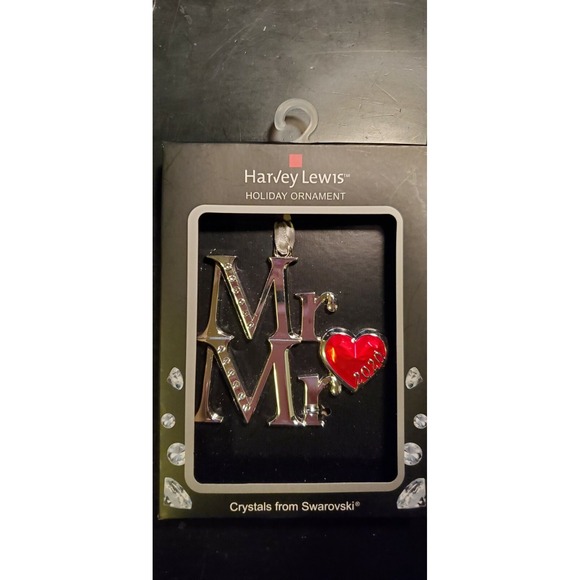 NIP - 2020 Harvey Lewis - MR. & MRS. Christmas Ornament - Swarovski Crystals - Picture 1 of 3